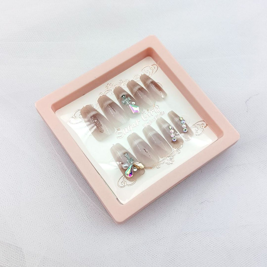 Light Dark Red Cross Armor Nail Art - ShreeBliss