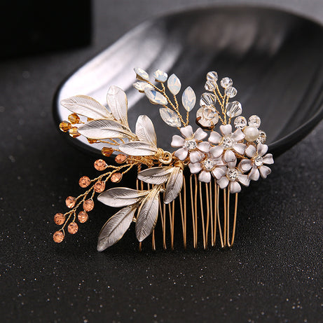 Handmade Gold Leaf Bridal Hairband – ShreeBliss
