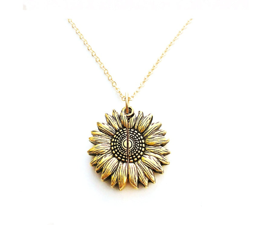 Sunflower Double Lettering Necklace - ShreeBliss