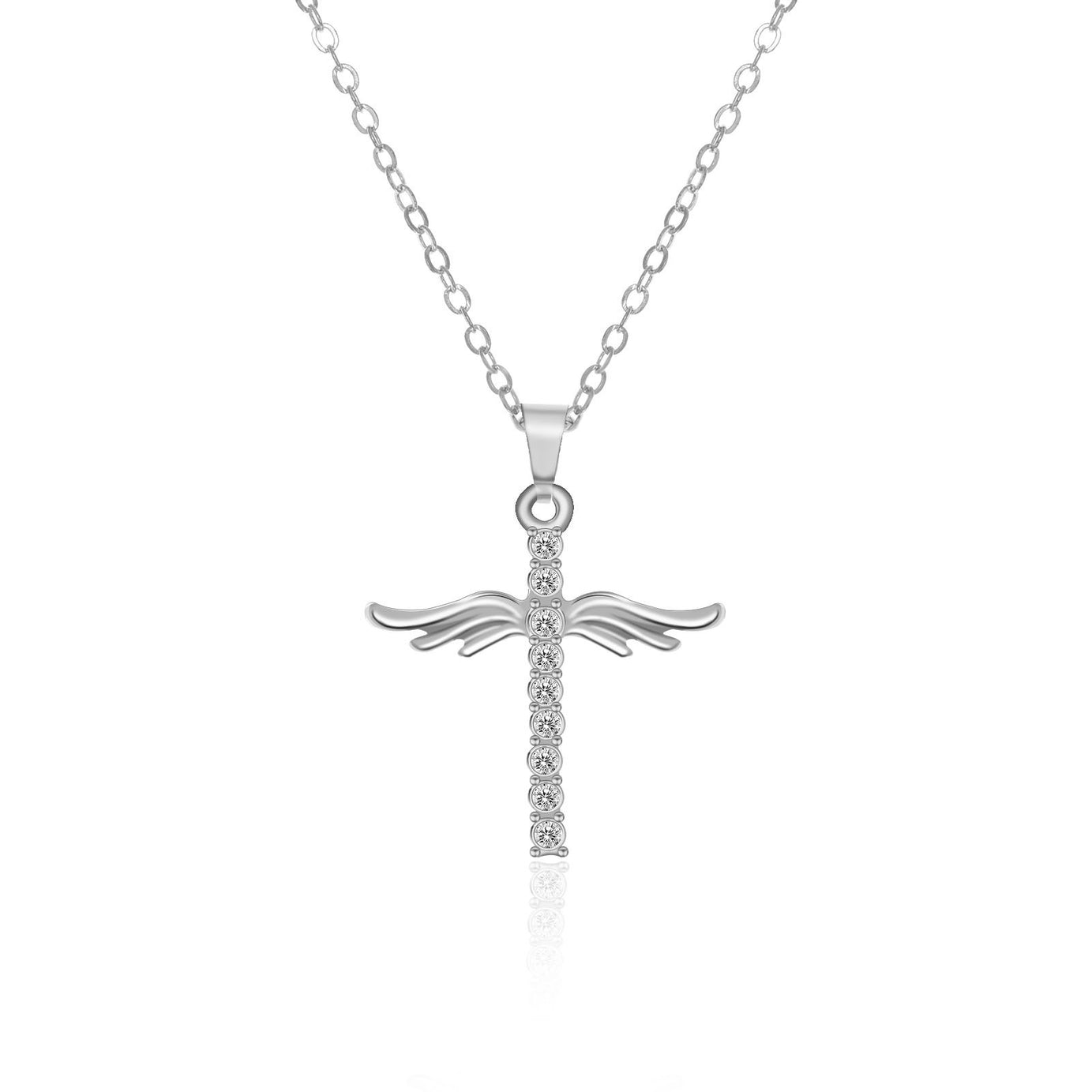 Angel Wings Cross Pendant Necklace – ShreeBliss