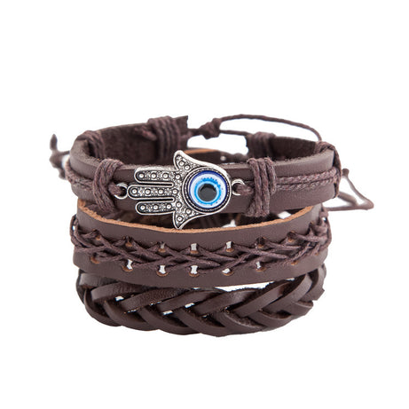Palm Eye Leather Men's Bracelet – ShreeBliss
