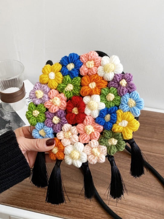 Ethnic Fluffy Floral Round Bag – ShreeBliss