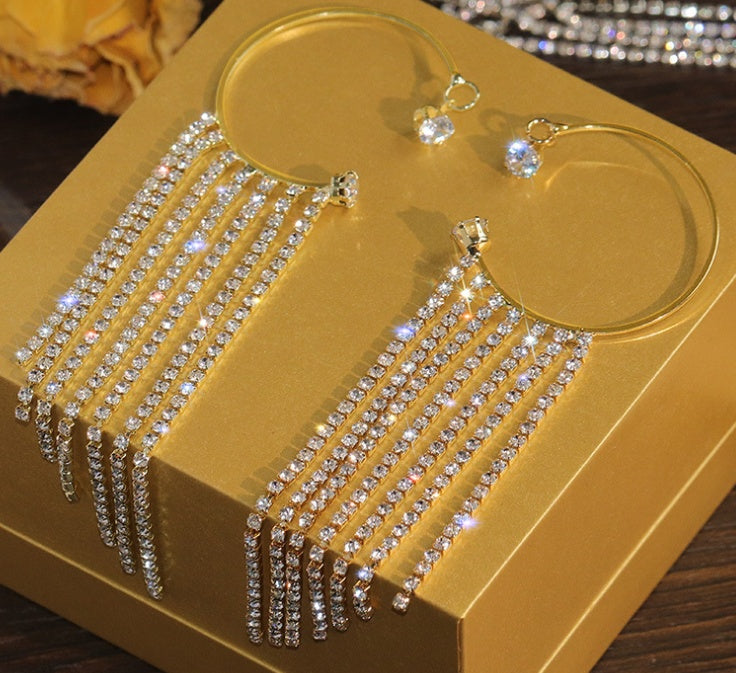 Fashionable And Simple Long Tassel Earrings - ShreeBliss