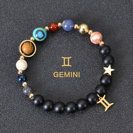 Eight Planets Twelve Constellations Frosted Stone Beaded Bracelet – ShreeBliss