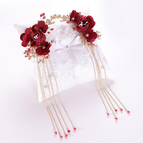Bridal Red Flower Chinese Hairpin – ShreeBliss