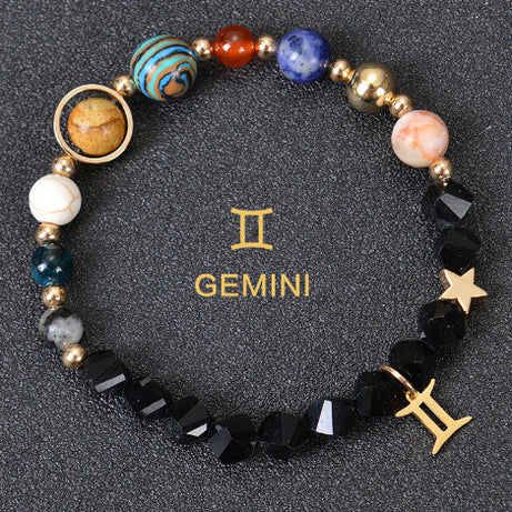 Eight Planets Twelve Constellations Frosted Stone Beaded Bracelet – ShreeBliss