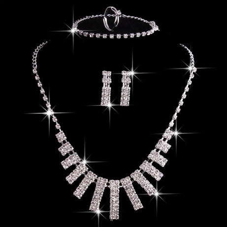 4-Piece Rhinestone Jewelry Set – ShreeBliss