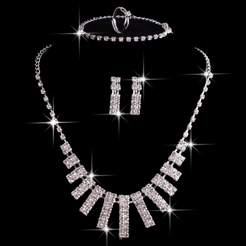 4-Piece Rhinestone Jewelry Set – ShreeBliss