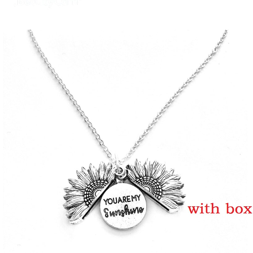 Sunflower Double Lettering Necklace - ShreeBliss