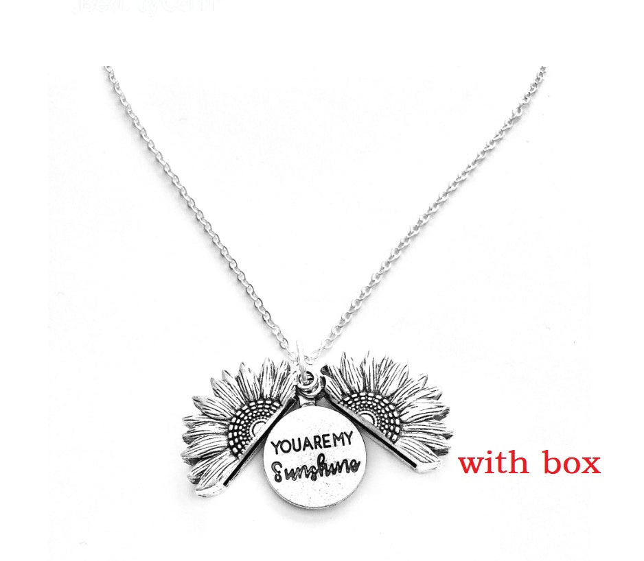 Sunflower Double Lettering Necklace - ShreeBliss