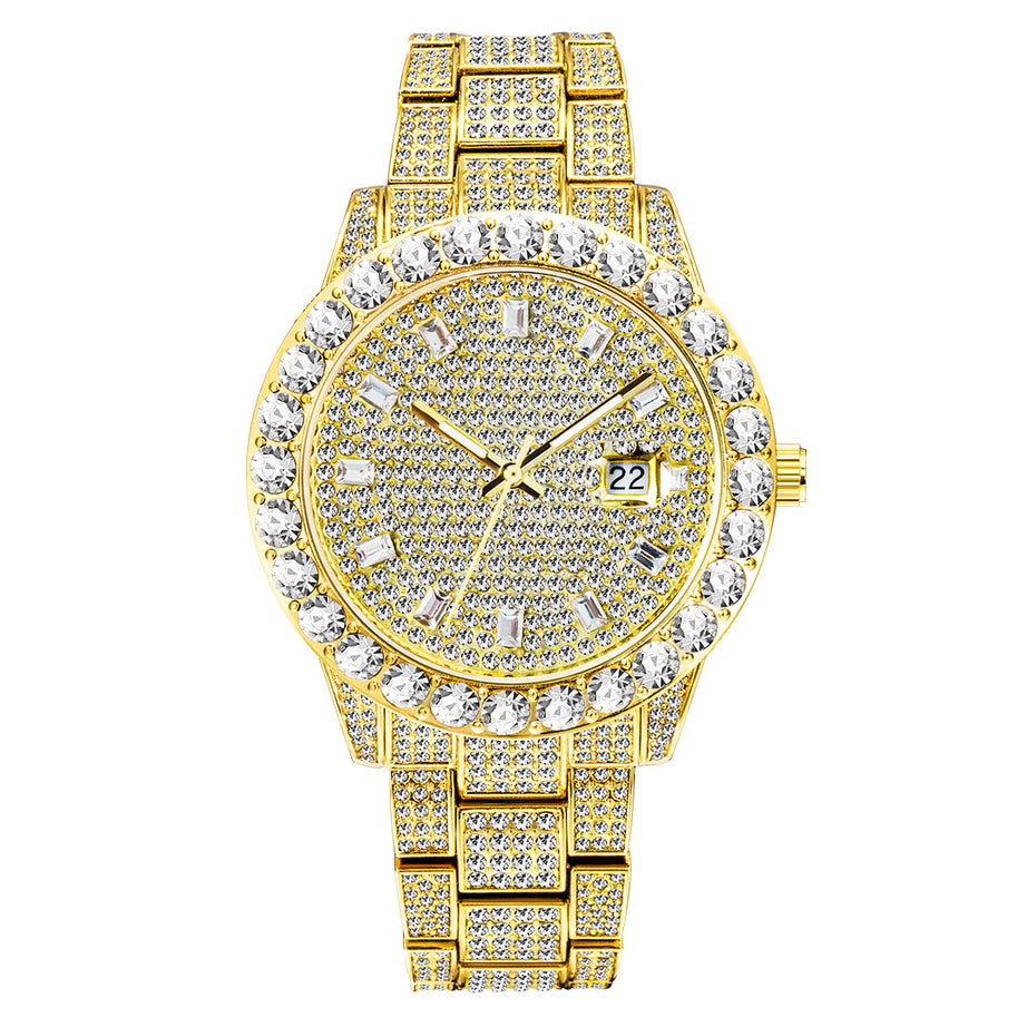 Fashionable Large Dial Diamond Watch - ShreeBliss