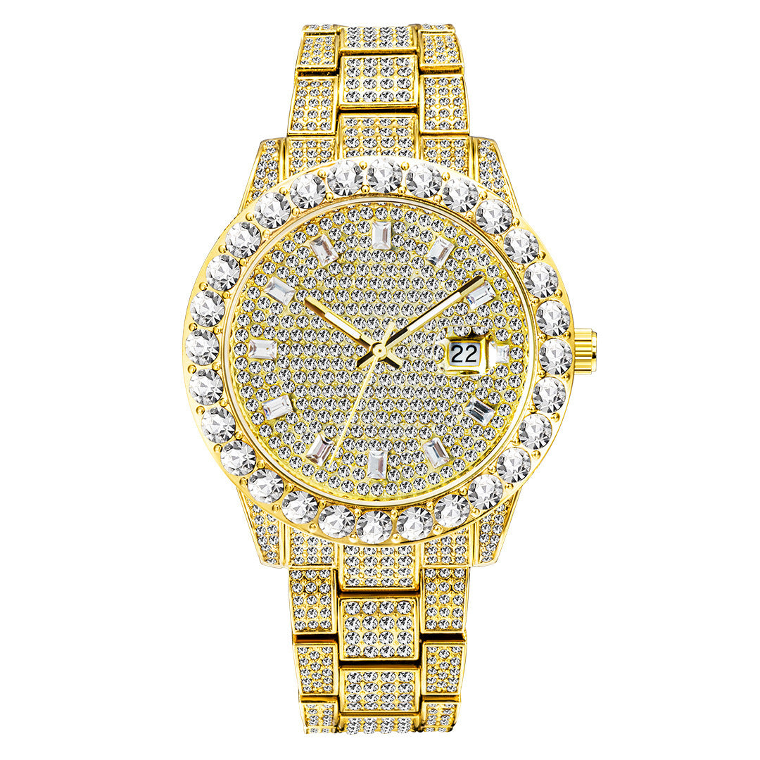 Fashionable Large Dial Diamond Watch - ShreeBliss