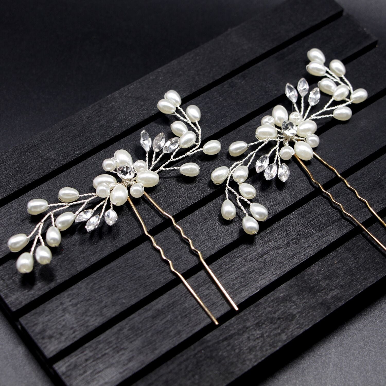 Korean Handmade Pearl Crystal Hairpin – ShreeBliss