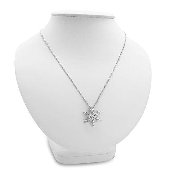 Zircon Christmas Snowflake Necklace – ShreeBliss