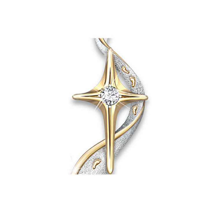 Explosive Footprint Cross Pendant Necklace – ShreeBliss