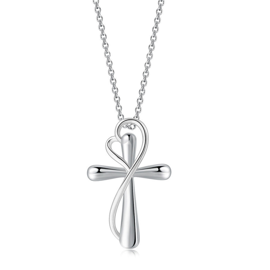 Heart-Shaped Cross Necklace – ShreeBliss
