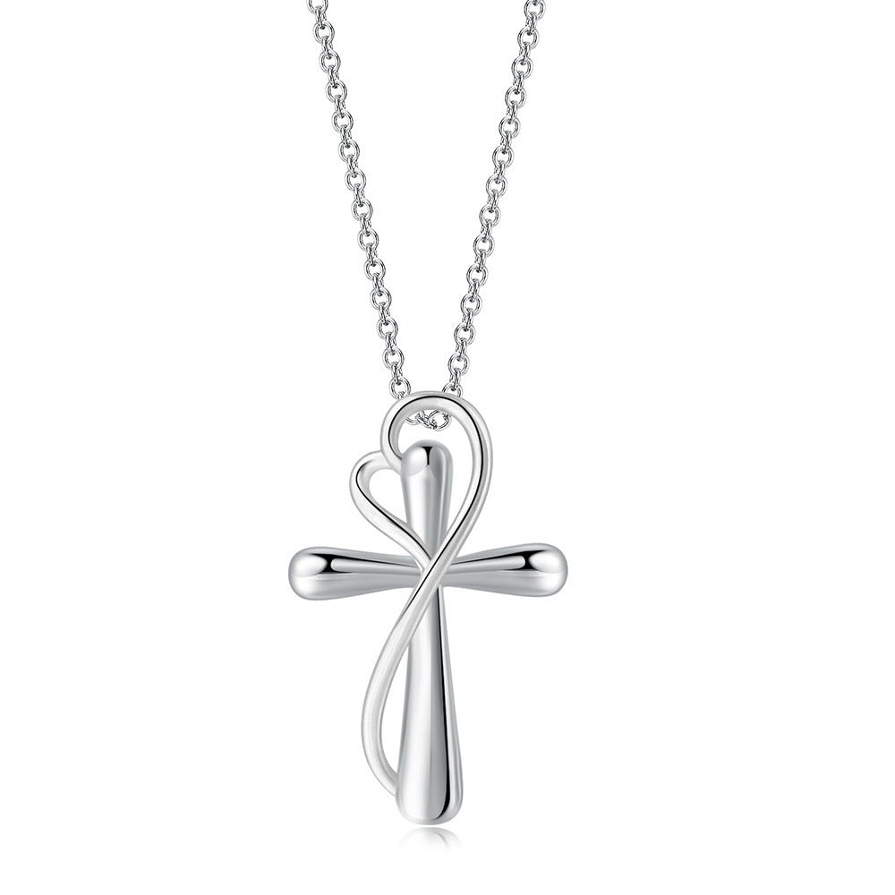 Heart-Shaped Cross Necklace – ShreeBliss