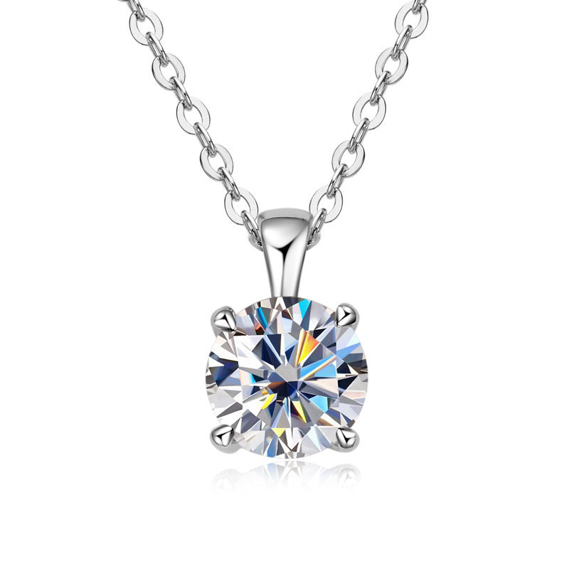 Classic Four-Claw Diamond Pendant Necklace – ShreeBliss