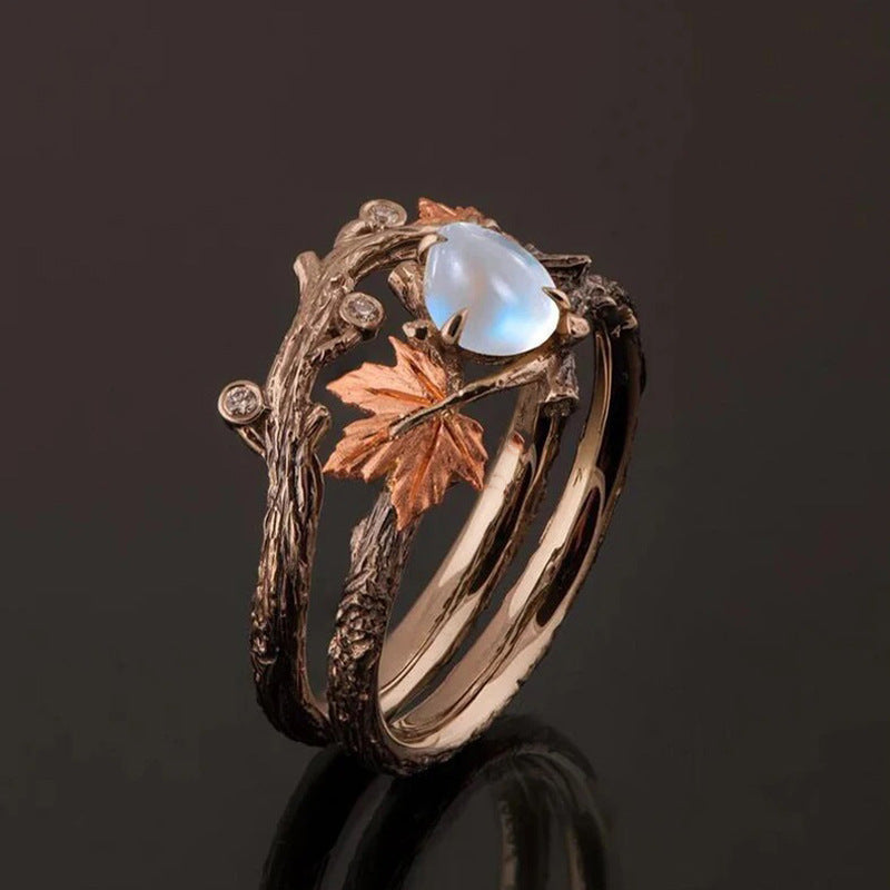Vintage Golden Branch Maple Leaf Ring - ShreeBliss