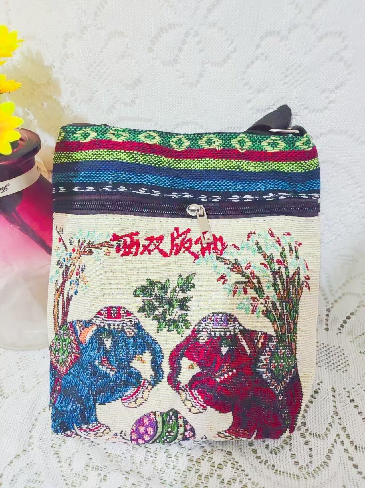 Ethnic Embroidered Elephant Crossbody Bag – ShreeBliss