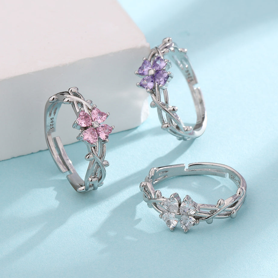 Lucky Four-Leaf Clover Ring Female Fashion – ShreeBliss