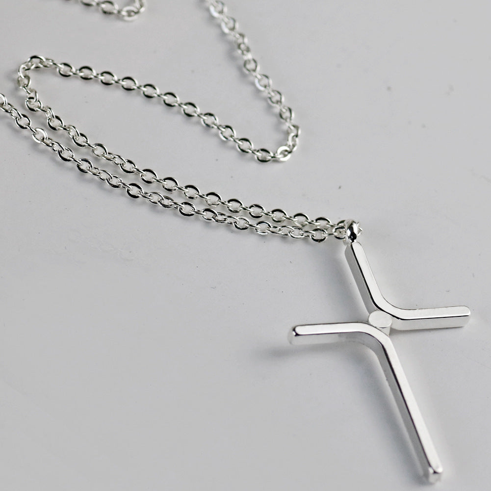 Cross Pendant New Simple Necklace Titanium Steel Plating - ShreeBliss