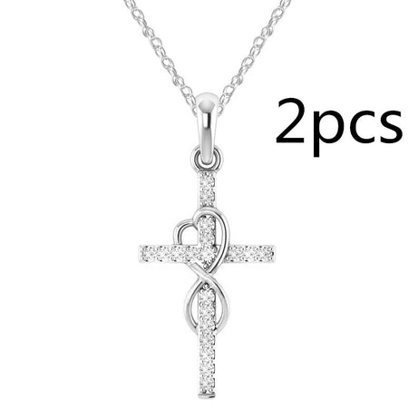 Alloy Eight-Character Cross Pendant Necklace – ShreeBliss
