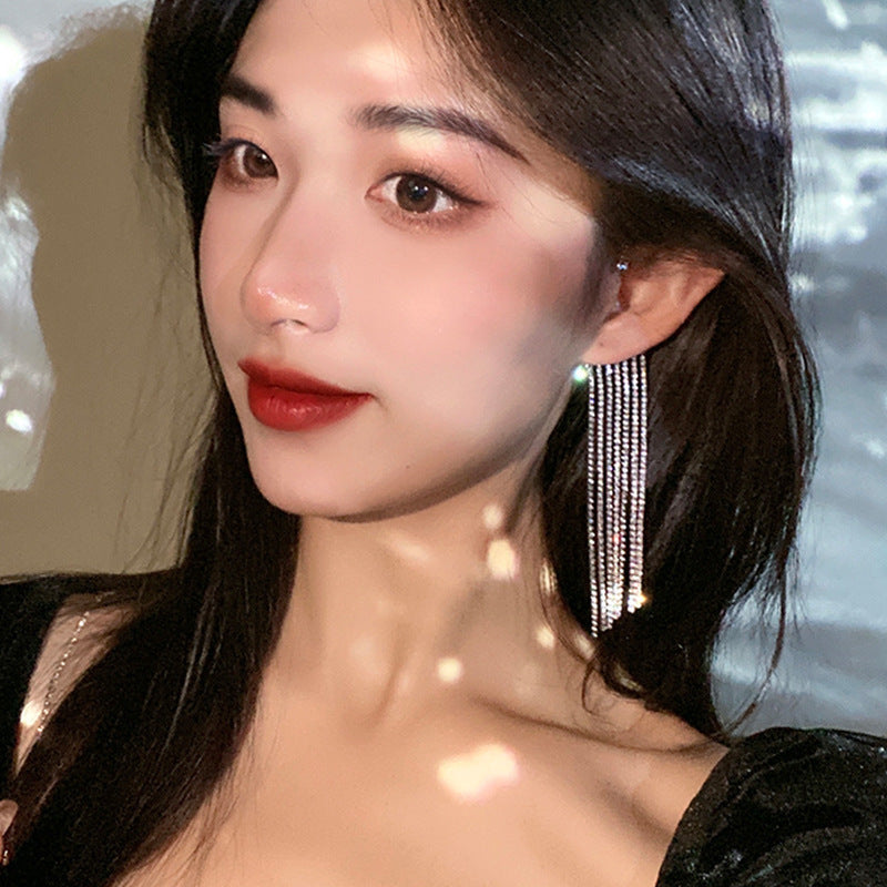 Fashionable And Simple Long Tassel Earrings - ShreeBliss