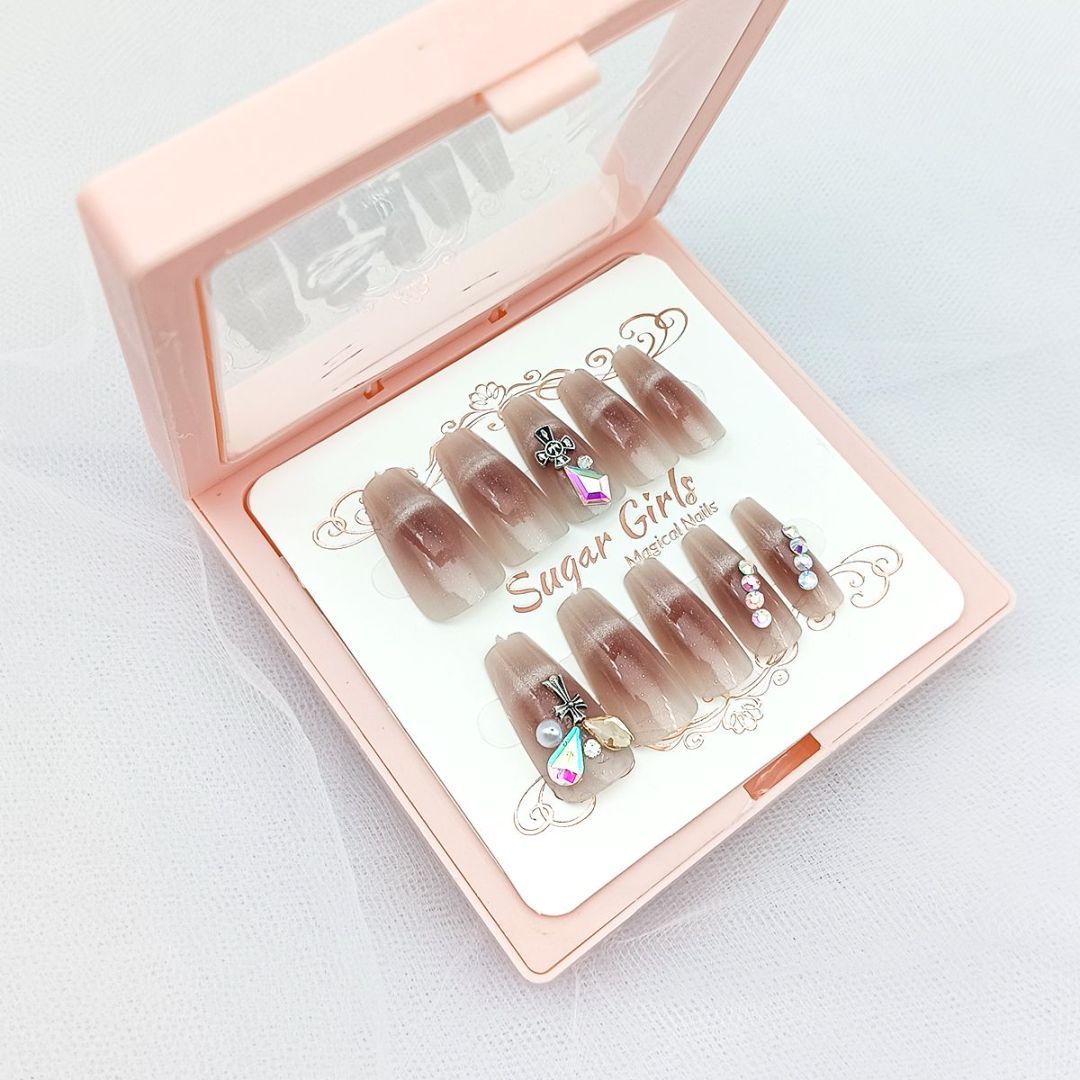 Light Dark Red Cross Armor Nail Art - ShreeBliss