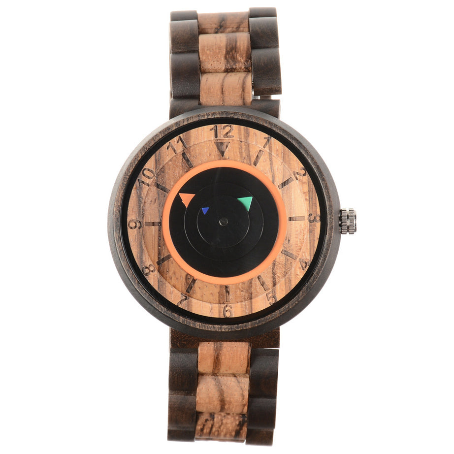No Pointer Concept Wood Quartz Watch - ShreeBliss