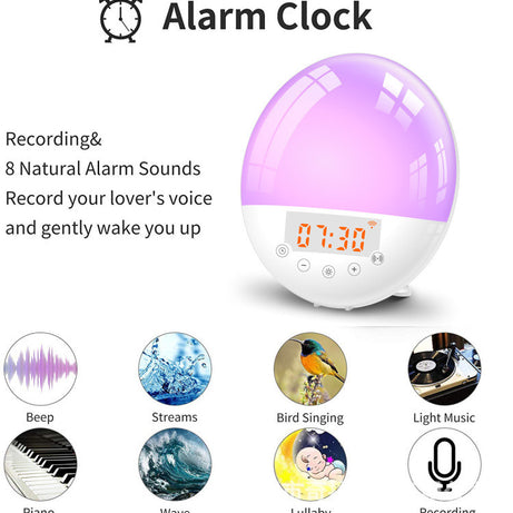 WiFi Voice Control Intelligent Alarm Clock, Sunrise Natural Wake-up Light