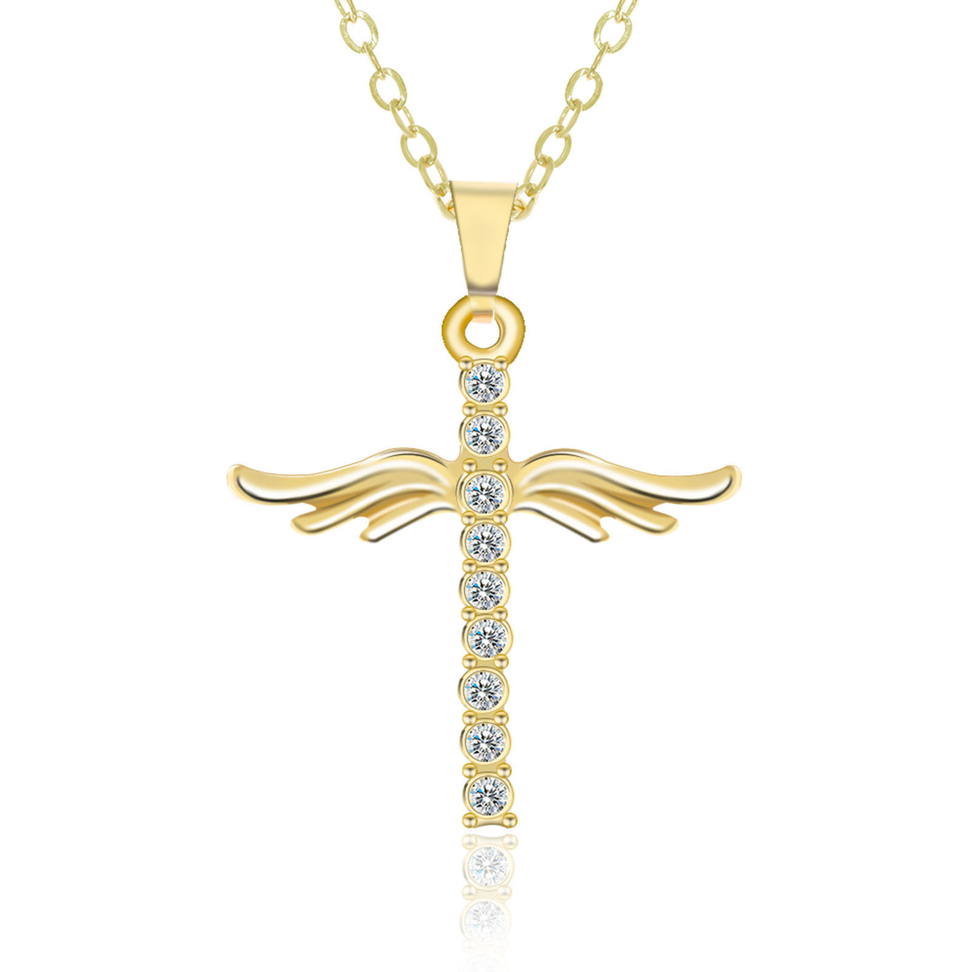 Angel Wings Cross Pendant Necklace – ShreeBliss