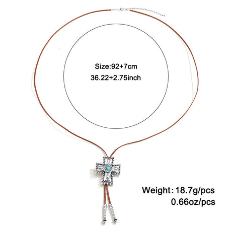 European Retro Turquoise Cross Necklace – ShreeBliss