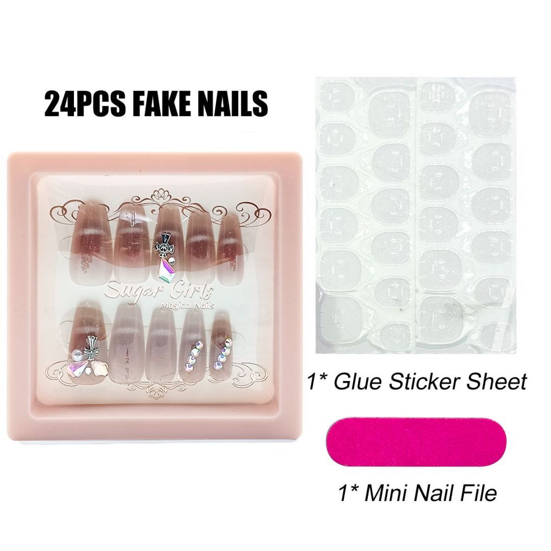 Light Dark Red Cross Armor Nail Art - ShreeBliss