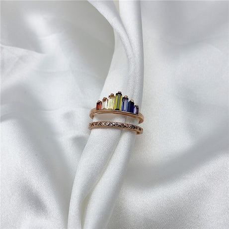 Fashion Rainbow Micro Diamond Ring – ShreeBliss