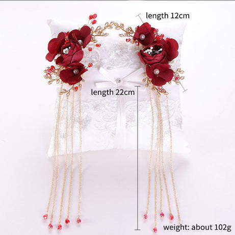 Bridal Red Flower Chinese Hairpin – ShreeBliss