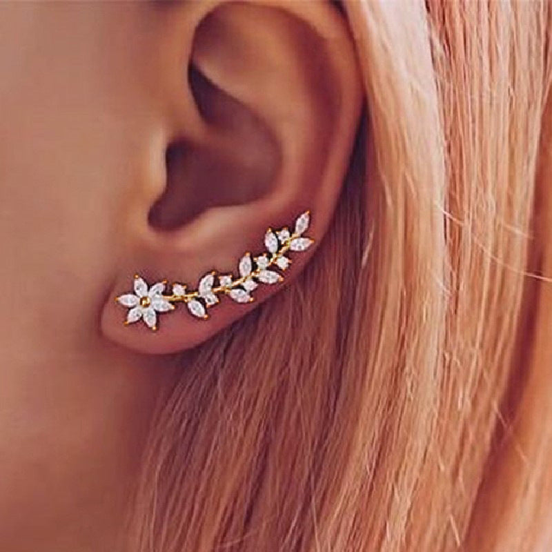European And American Style Internet Celebrity Full Diamond Flower Earrings For Women – ShreeBliss