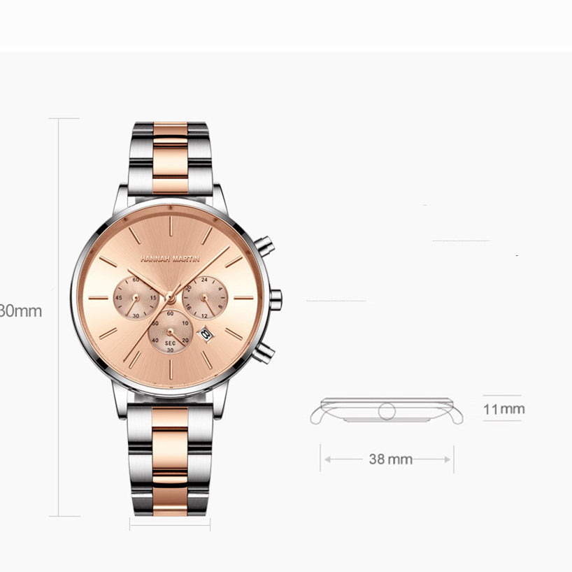 Stainless Steel Chain Butterfly Double Snap Watch
