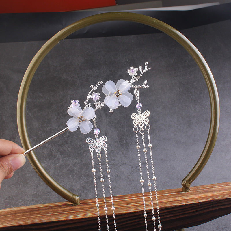 Ancient Style Plum Blossom Tassel Hairpin – ShreeBliss
