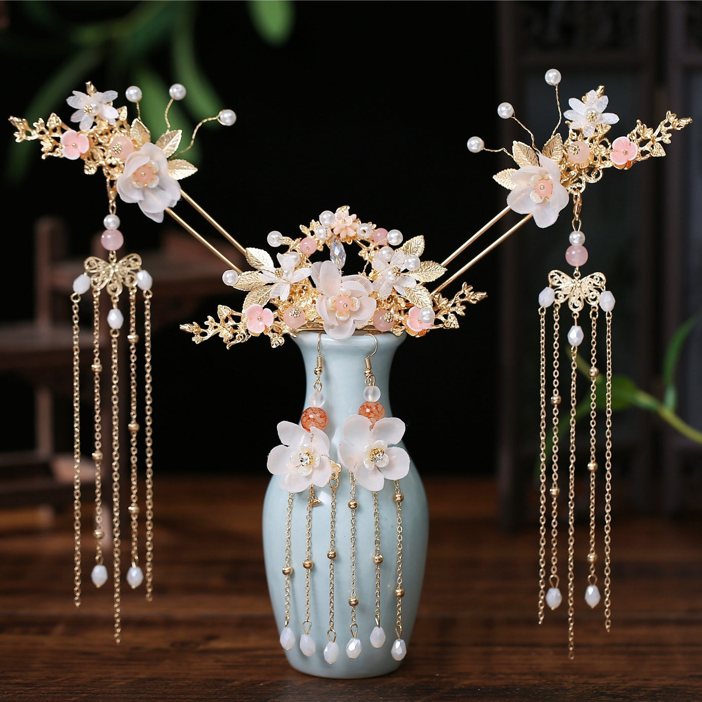 Hanfu Hairpin & Crown Set – ShreeBliss