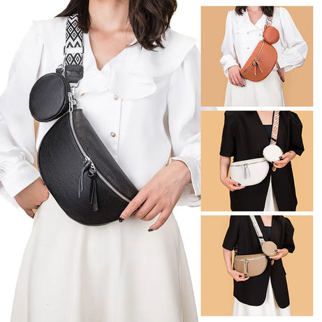 Elegant Genuine Leather Crossbody Belt Bag – ShreeBliss