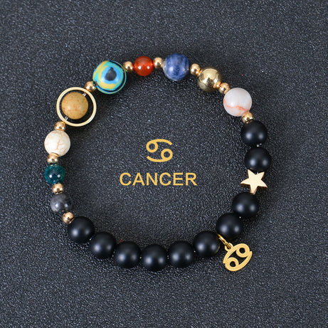 Eight Planets Twelve Constellations Frosted Stone Beaded Bracelet – ShreeBliss