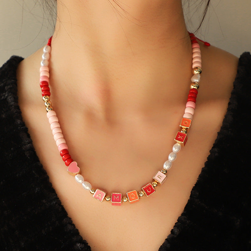 Colorful Beaded Necklace & Bracelet Set – ShreeBliss