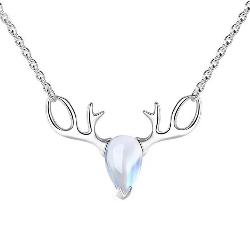 S925 Elk Forest Moonstone Necklace – ShreeBliss