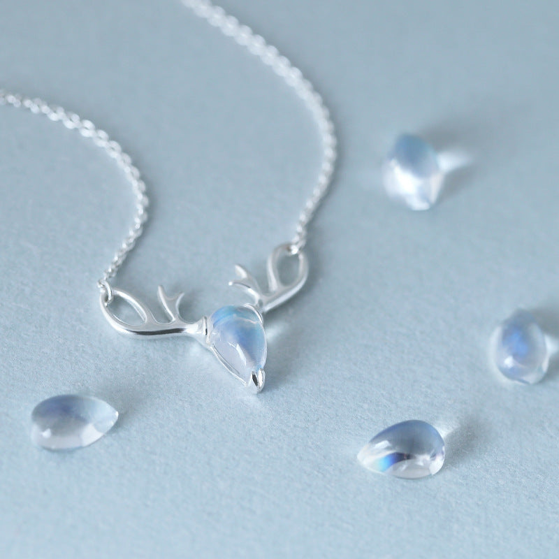 S925 Elk Forest Moonstone Necklace – ShreeBliss