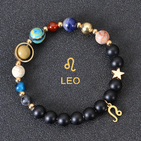 Eight Planets Twelve Constellations Frosted Stone Beaded Bracelet – ShreeBliss