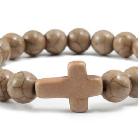 Blue Turquoise Cross Bracelet - ShreeBliss