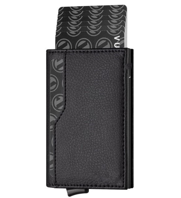 RFID Blocking Leather Credit Card Case with Double ID Window - ShreeBliss