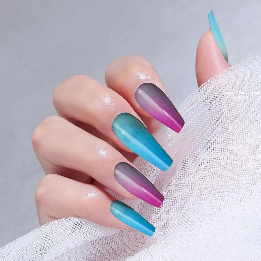 TJ-3 Gradient T-type Armor Nail Art (24 Pieces) - ShreeBliss