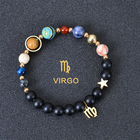 Eight Planets Twelve Constellations Frosted Stone Beaded Bracelet – ShreeBliss